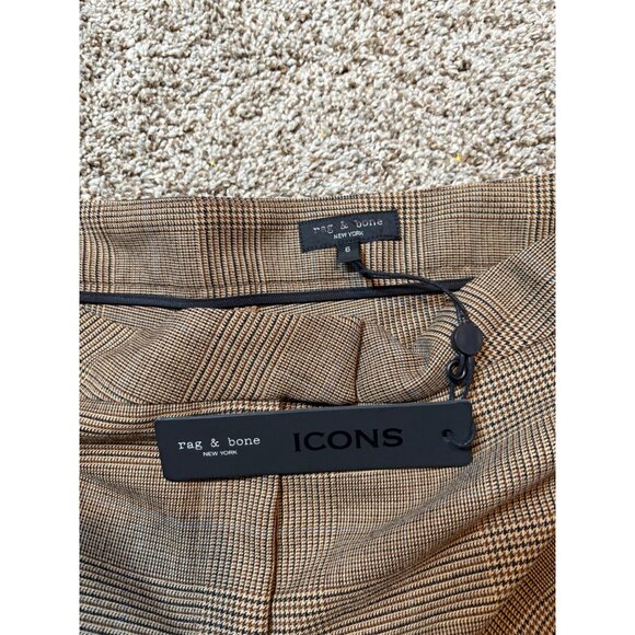 NEW Rag & Bone Rebecca Glen Plaid Houndstooth Wool-Blend Trousers Pant Ankle Zip - Picture 8 of 12